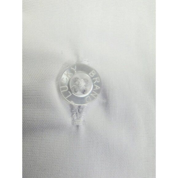 Lucky Brand slim Fit Stretch Size 14-14.5 32/33 Small Mens White L/S Shirt NWT - Picture 8 of 11